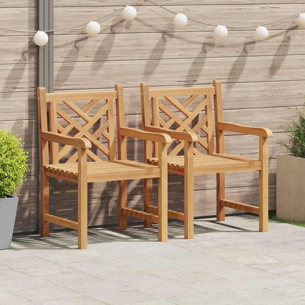 Puutarhatuolit 2 pcs Ruskea 58 x 60 x 90 cm Täysi tiikki