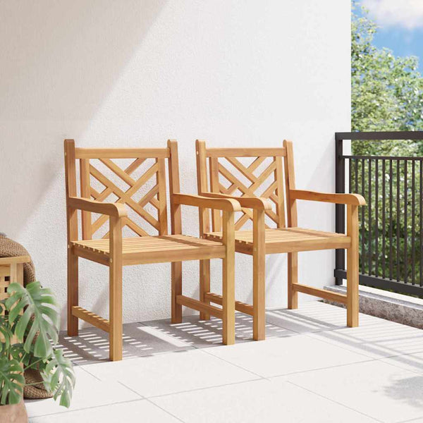Puutarhatuolit 2 pcs Ruskea 58 x 60 x 90 cm Täysi tiikki