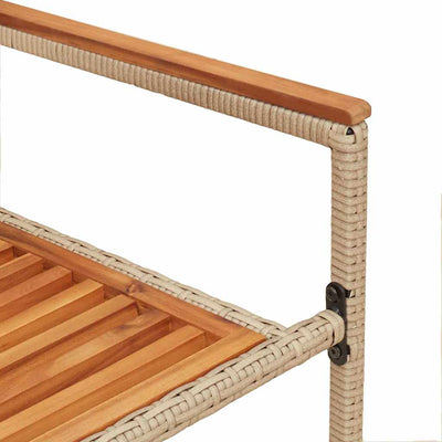 Ruskea ja beige puutarhan pinottavat tuolit Vivel (2 pcs)