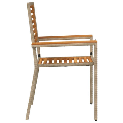 Ruskea ja beige puutarhan pinottavat tuolit Vivel (2 pcs)