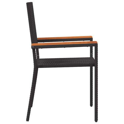 Musta ja ruskea puutarhan pinottavat tuolit Sercom (2 pcs)