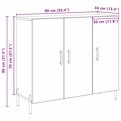 Musta tammi sivupöytä Iudihta 90x34x80cm (puinen)