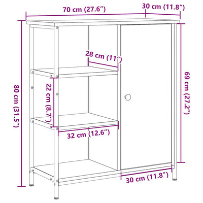 Musta tammi sivupöytä Nenilie 70x30x80cm (puinen)