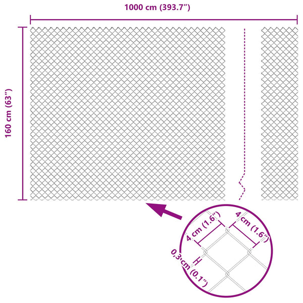 Ketjuaita 10 x 1,6 m Teräs Harmaa