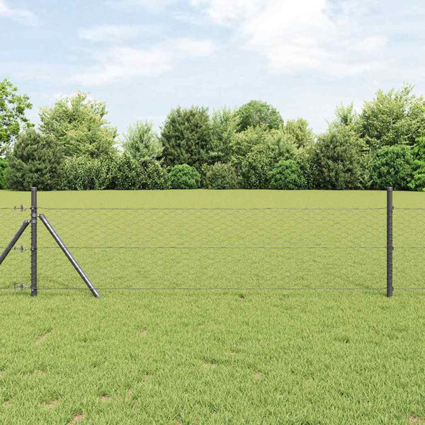 Kuusikulmainen aita 0,8 x 100 m Polyvinyylikloridi Harmaa