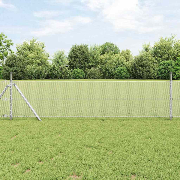 Kuusikulmainen aita 0,5 x 10 m Galvanoitu teräs Hopea