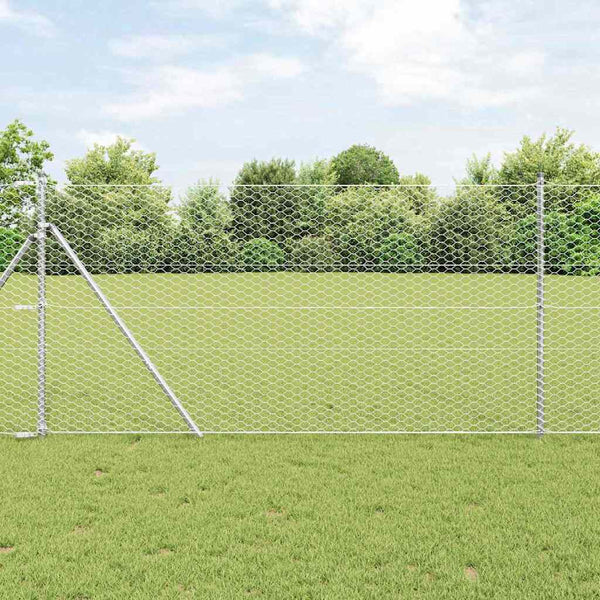Kuusikulmainen aita 1,4 x 50 m Galvanoitu teräs Hopea