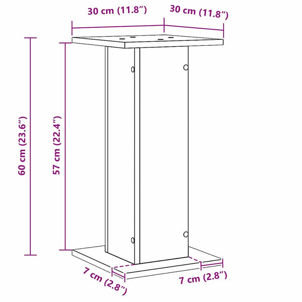 Kasviteline 2 pcs Musta tammi. 30 x 30 x 60 cm Tekninen puu