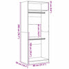 Musta tammi vaatekaappi hyllyllä Vecsei 80x50x200cm (puinen)