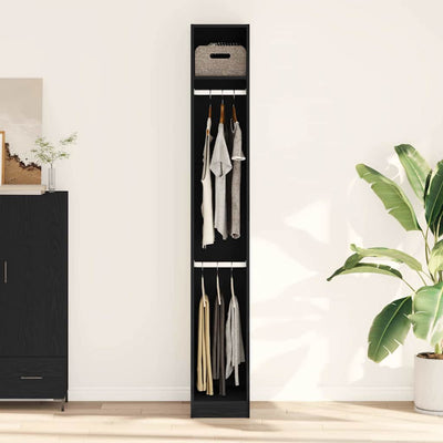 Musta tammi vaatekaappi hyllyllä Tunci 30x50x200cm (puinen)