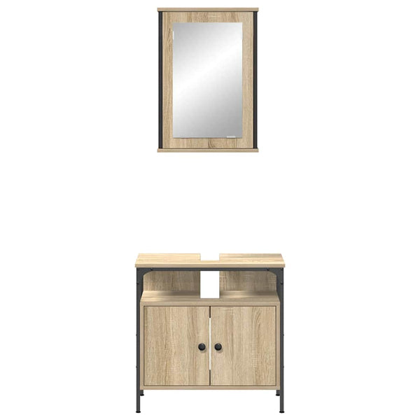 Kylpyhuonekalustesetti 2 kpl Ruskea 60 x 30 x 60 cm