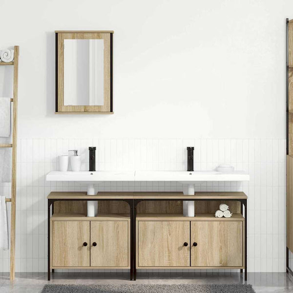 Kylpyhuonekalustesetti 3 kpl Ruskea 80 x 30 x 60 cm