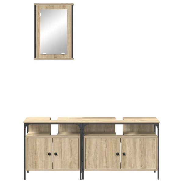 Kylpyhuonekalustesetti 3 kpl Ruskea 80 x 30 x 60 cm