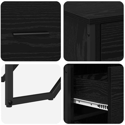 Musta sivupöytä Artemiana 97x32.5x74.5cm (puinen)