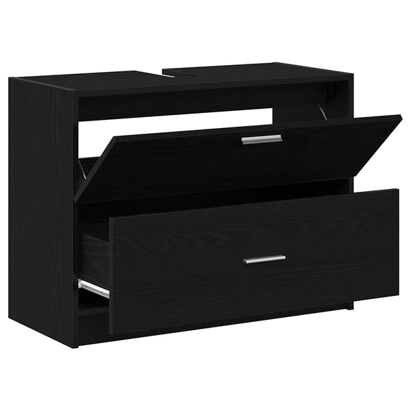 Kylpyhuonekaappi Musta tammi. 78 x 37 x 59 cm Tekninen puu