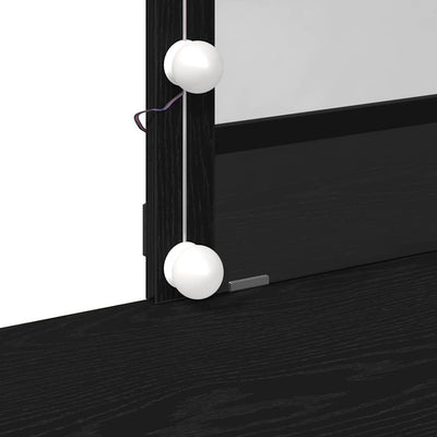 Musta tammi meikkipöytä Chitoiu 100x40x130cm (puinen)