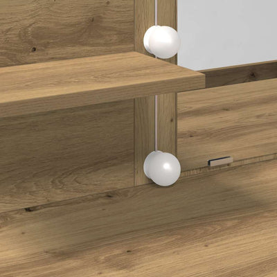 Artesaani tammi meikkipöytä Hamdani 100x40x130cm (puinen)