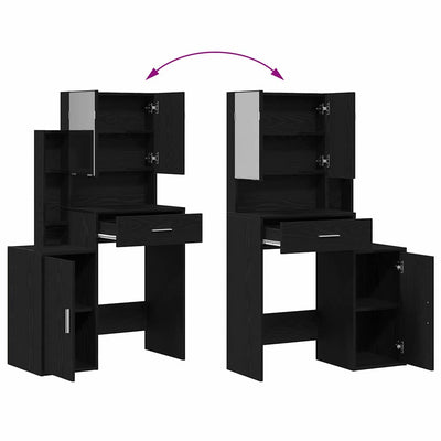 Musta tammi meikkipöytä ovella Angeliu 80x35x132cm (puinen)