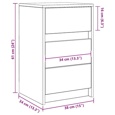 Vanha puu yöpöytäkaappi Bronislau 38x34x61cm (puinen)