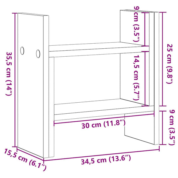 Työpöydän järjestäjä Musta tammi 34.5 x 15.5 x 35.5 cm