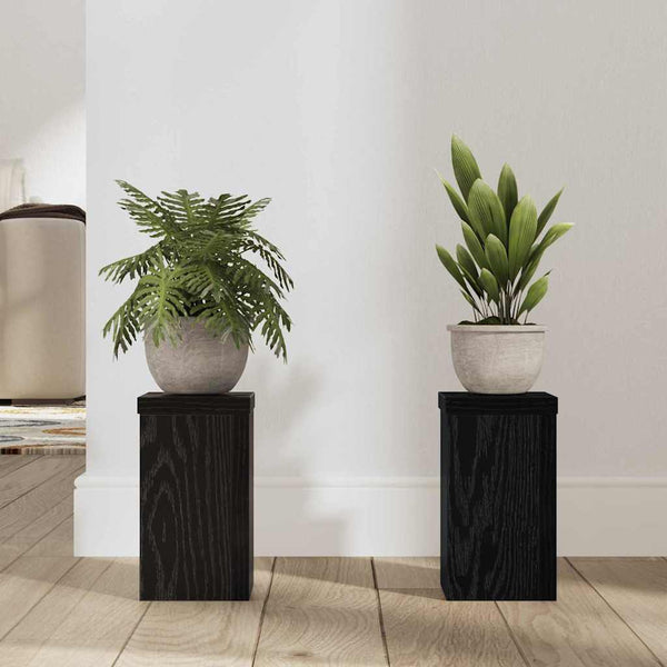 Kasviteline 2 kpl Musta tammi 10 x 10 x 18 cm Tekninen puu