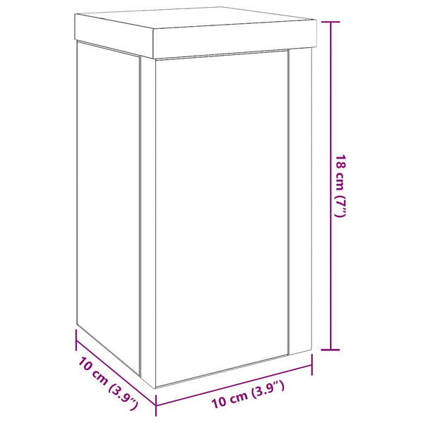 Kasviteline 2 kpl Musta tammi 10 x 10 x 18 cm Tekninen puu