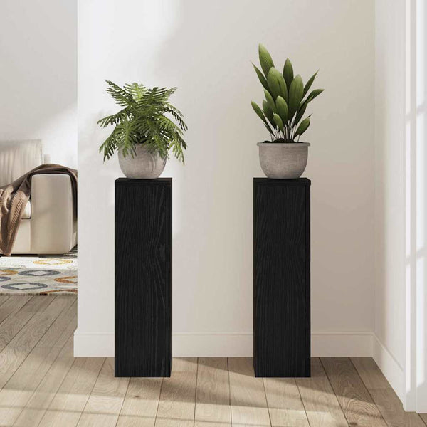 Kasviteline 2 kpl Musta tammi 17 x 17 x 60 cm Tekninen puu