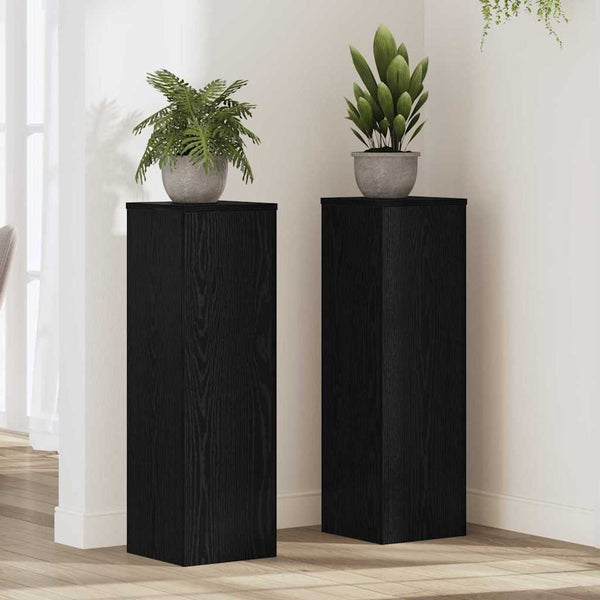 Kasviteline 2 kpl Musta tammi 25 x 25 x 80 cm Tekninen puu