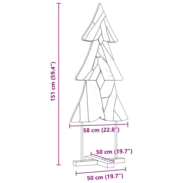 Joulukuusi jalustalla Ruskea 151 cm Täysi tiikki