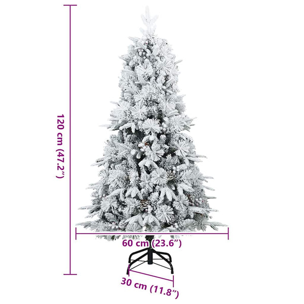 Tekojoulupuu Saranallisilla Oksilla Lumen Pintamaalattu 120 cm
