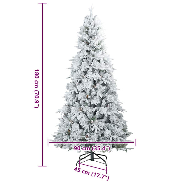 Tekojoulupuu Saranallisilla Oksilla Lumen Pintamaalattu 180 cm