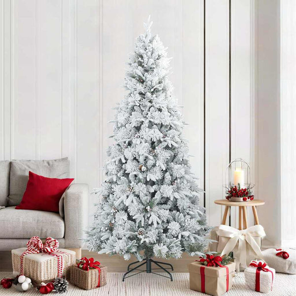 Tekojoulupuu Saranallisilla Oksilla Lumen Pintamaalattu 210 cm