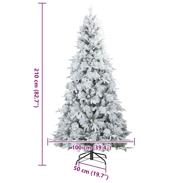 Tekojoulupuu Saranallisilla Oksilla Lumen Pintamaalattu 210 cm
