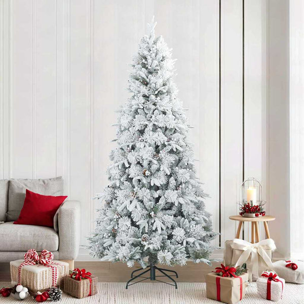 Tekojoulupuu Saranallisilla Oksilla Lumen Pintamaalattu 240 cm