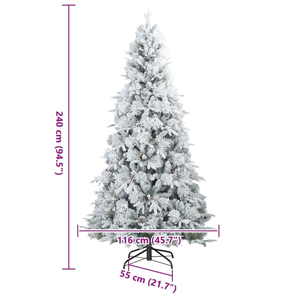 Tekojoulupuu Saranallisilla Oksilla Lumen Pintamaalattu 240 cm