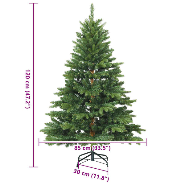 Salkomallinen tekoinen joulukuusi jalustalla Vihreä 120 cm