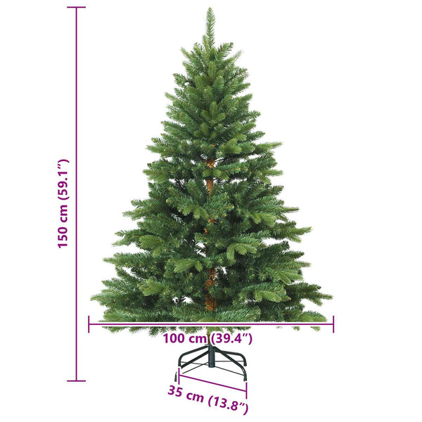 Salkomallinen tekoinen joulukuusi jalustalla Vihreä 150 cm