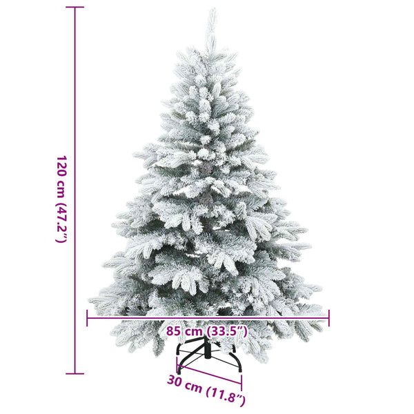 Tekojoulupuu Saranallisilla Oksilla Lumen Pintamaalattu 120 cm