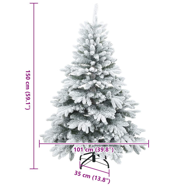 Tekojoulupuu Saranallisilla Oksilla Lumen Pintamaalattu 150 cm