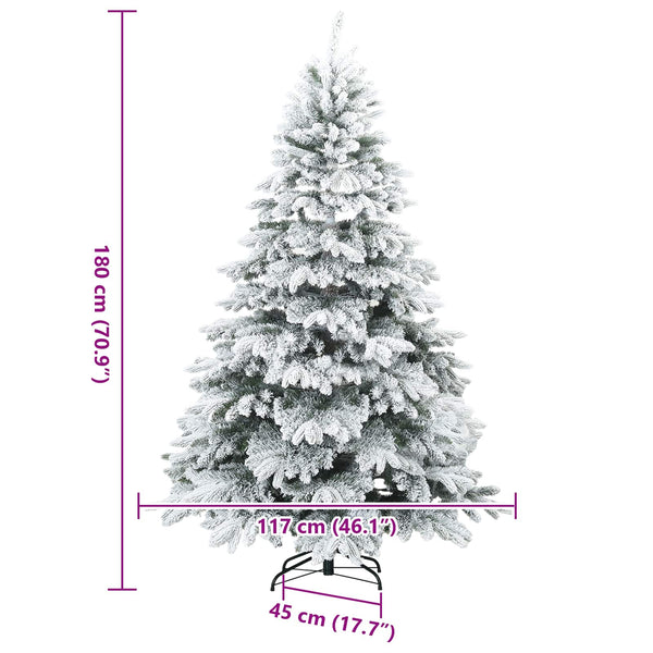 Tekojoulupuu Saranallisilla Oksilla Lumen Pintamaalattu 180 cm