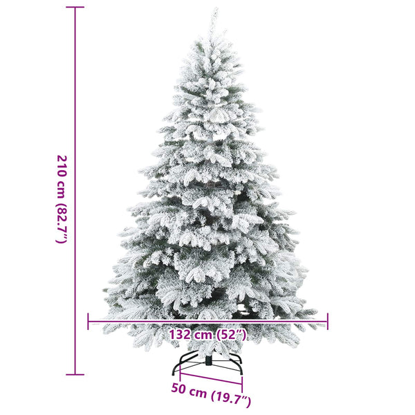Tekojoulupuu Saranallisilla Oksilla Lumen Pintamaalattu 210 cm
