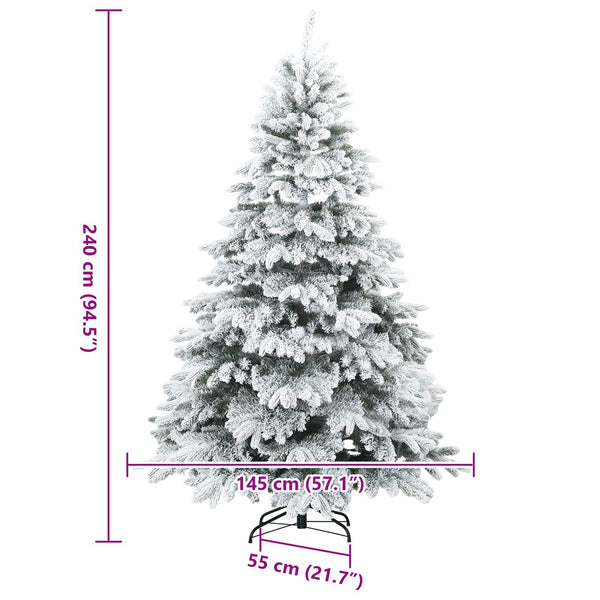 Tekojoulupuu Saranallisilla Oksilla Lumen Pintamaalattu 240 cm