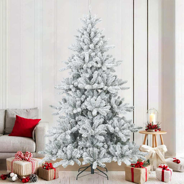 Tekojoulupuu Saranallisilla Oksilla Lumen Pintamaalattu 210 cm