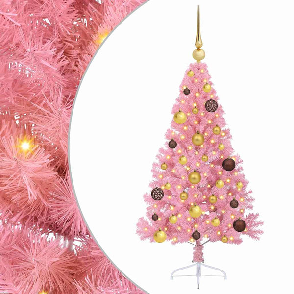 Tekokuituinen Esivalmistettu Joulukuusi Pinkki 120 cm