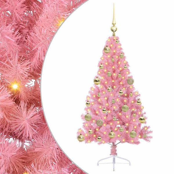 Tekokuituinen Esivalmistettu Joulukuusi Pinkki 120 cm