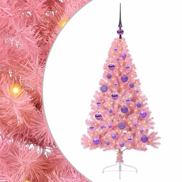 Tekokuituinen Esivalmistettu Joulukuusi Pinkki 120 cm