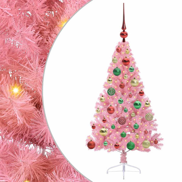 Tekokuituinen Esivalmistettu Joulukuusi Pinkki 120 cm