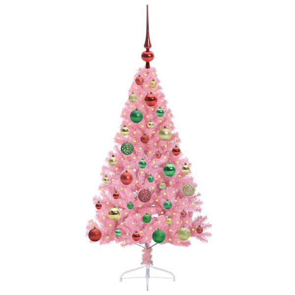 Tekokuituinen Esivalmistettu Joulukuusi Pinkki 120 cm