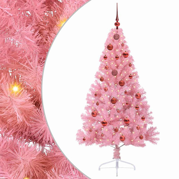 Tekokuituinen Esivalmistettu Joulukuusi Pinkki 150 cm