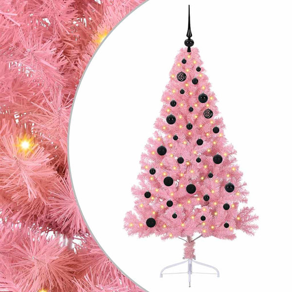 Tekokuituinen Esivalmistettu Joulukuusi Pinkki 150 cm